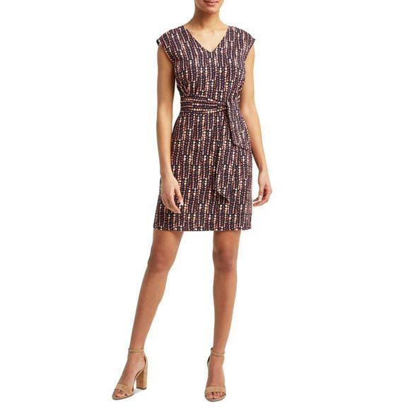 H BY HALSTON Dress Size Extra Small Linen Blend Wrap Sash Tie Waist Sleeveless - Picture 1 of 15